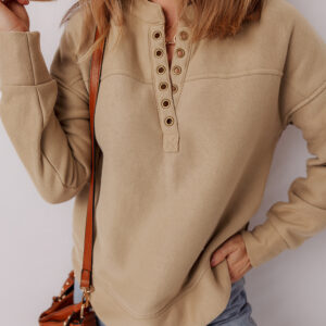 Buzo Beige Francés Claro Escote V
