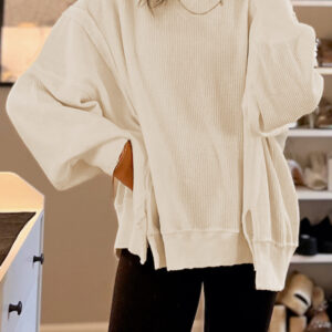 Top Blanco Tejido Waffle Oversize