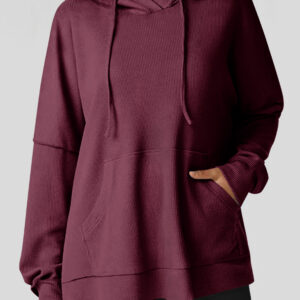 Hoodie Rosa Dahlia Tejido Waffle Oversize