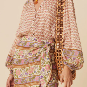 Camisa Multicolor Floral Manga Abullonada
