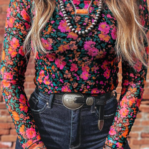 Top Rosa Malla Ajustado Cuello Alto