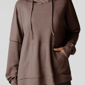 Hoodie Café Tejido Waffle Oversize