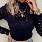 Top Negro Transparencia Cuello Alto