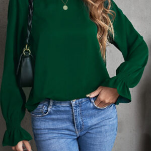 Top Verde Cuello Redondo
