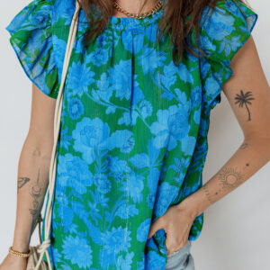 Blusa Verde Con Volados
