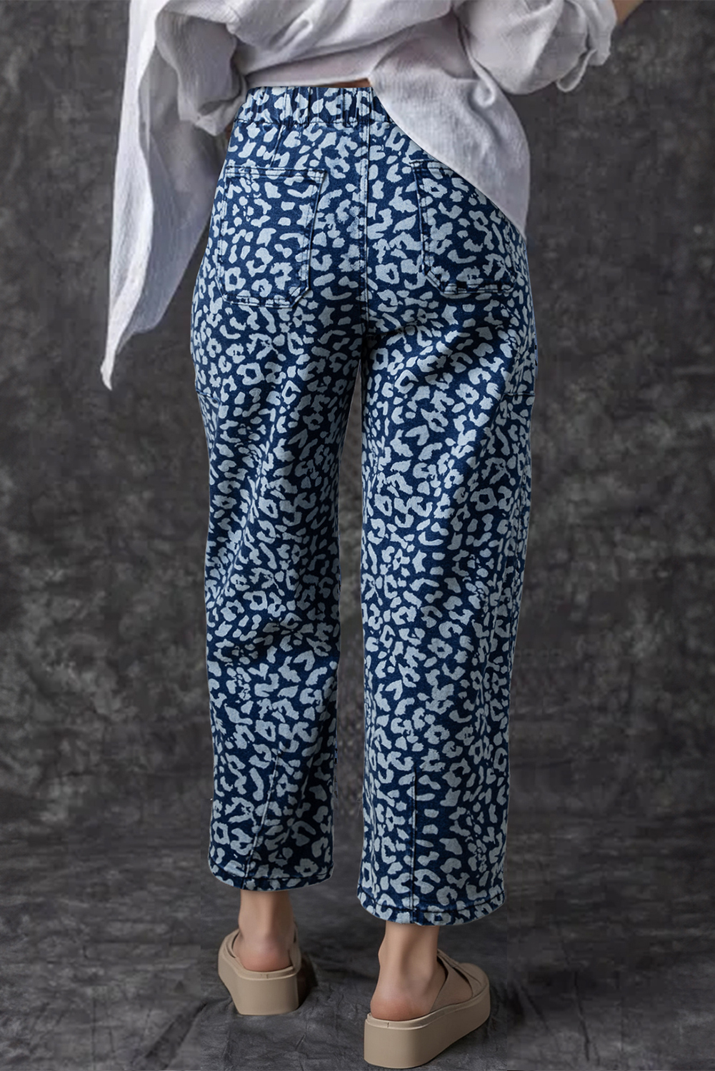 Jean Azul Animal Print Leopardo Estampado Cordón Elástico - Image 2