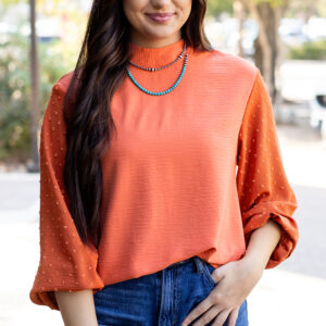 Blusa Naranja Óxido Suelta