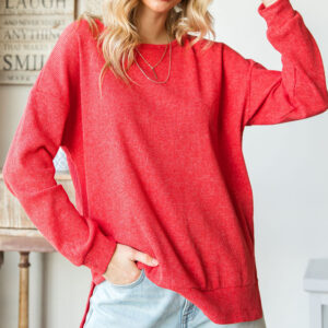 Top Rojo Tejido Waffle