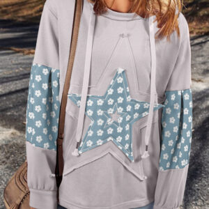 Hoodie Celeste Patchwork