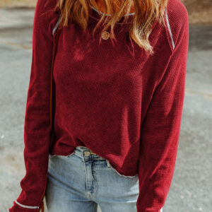 Top Rojo Cuello Redondo