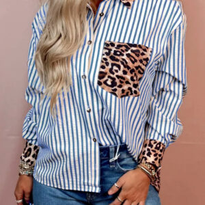 Camisa Azul Celeste A Rayas