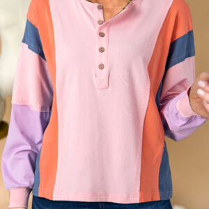 Top Rosa Con Botones