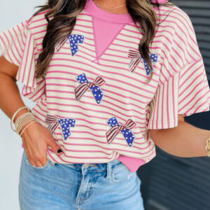 Blusa Rosa Suave Con Volados
