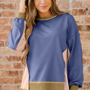 Buzo Gris Verdoso Patchwork Oversize