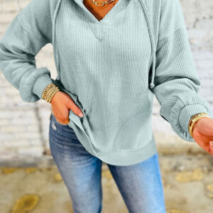 Hoodie Aqua Acanalado