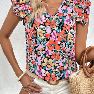 Blusa Multicolor Con Volados