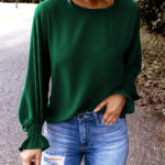 Top Verde Cuello Redondo