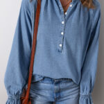 Blusa Azul Celeste Con Botones
