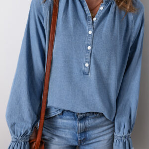 Blusa Azul Celeste Con Botones