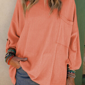 Top Naranja Acanalado Oversize