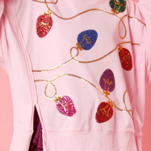 Buzo Rosa Con Lentejuelas Oversize