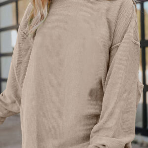 Buzo Gris Humo Acanalado Oversize