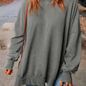 Buzo Gris Acanalado Oversize