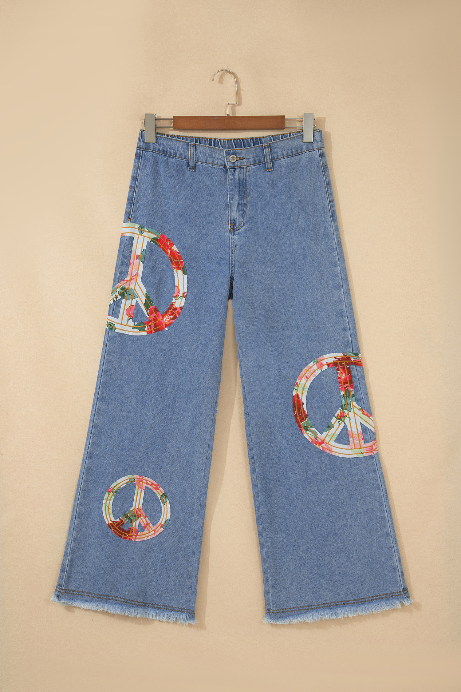 Jean Nomeolvides Floral Peace Símbolo Bordado Aplicado - Image 4