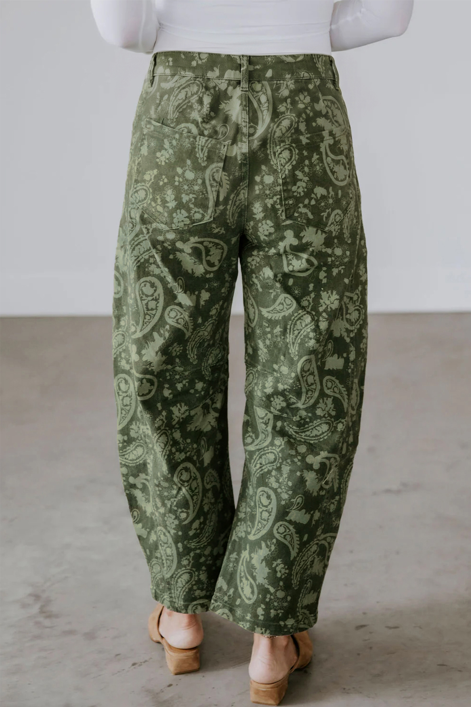 Jean Verde Paisley Estampado Harem - Image 4