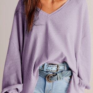 Blusa Orquídea Manga Larga Suelta Escote V