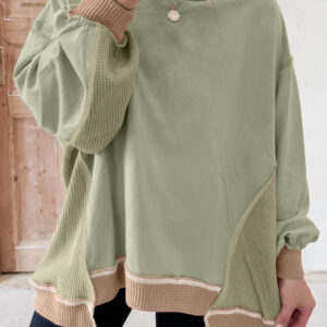 Buzo Verde Humo Patchwork Oversize