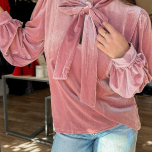 Blusa Fucsia Con Nudo Manga Larga