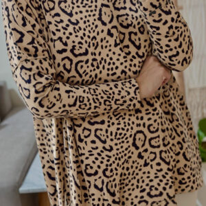 Top Caqui Estampado Leopardo Suelto