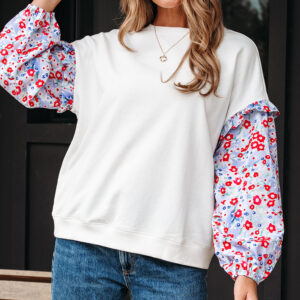Blusa Blanco Con Volados Suelta