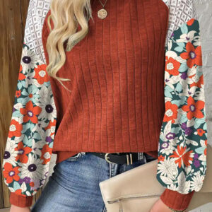 Blusa Canela Floral Manga Larga