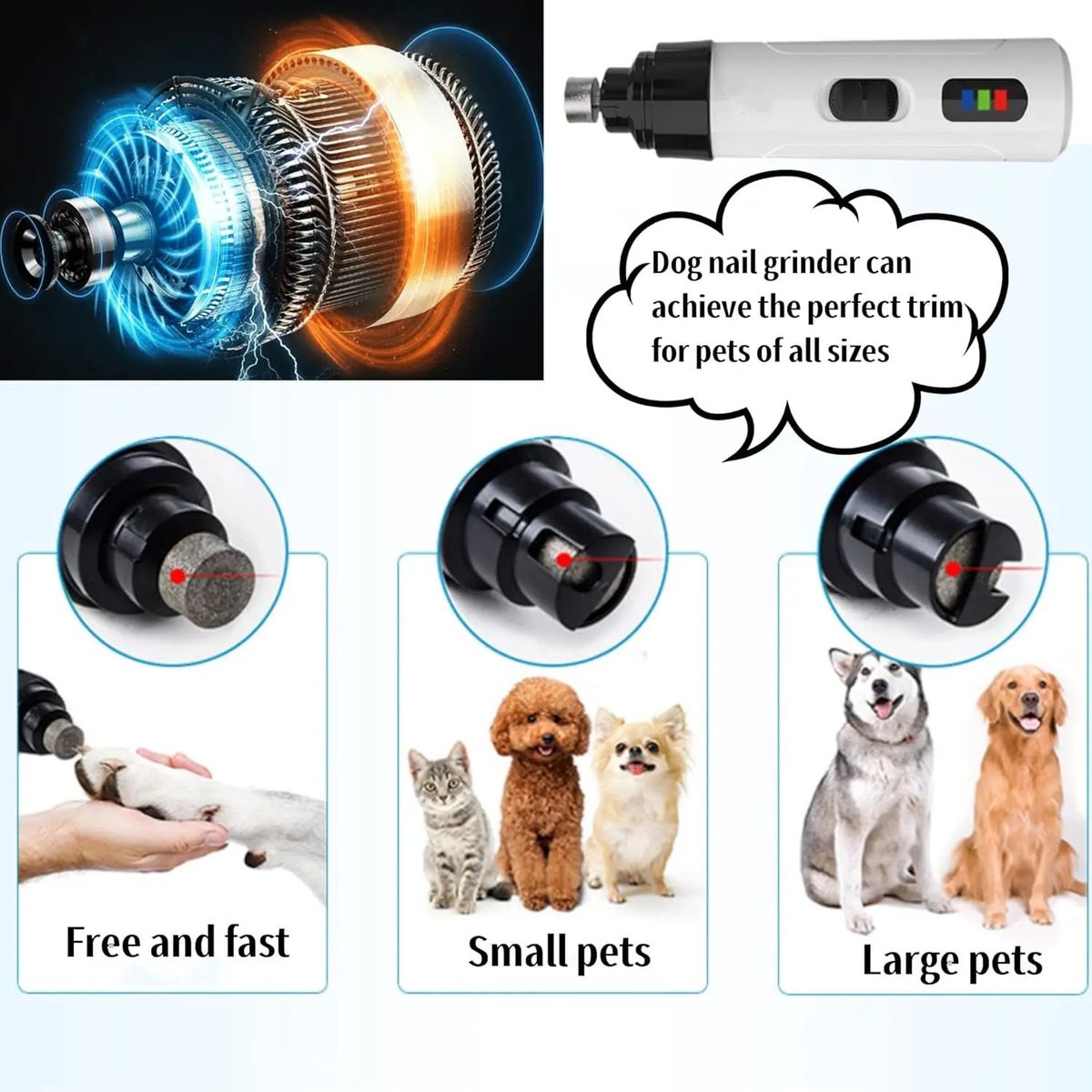 Silenciador De Uñas Para Perros Recargable Usb 2025 - Image 2