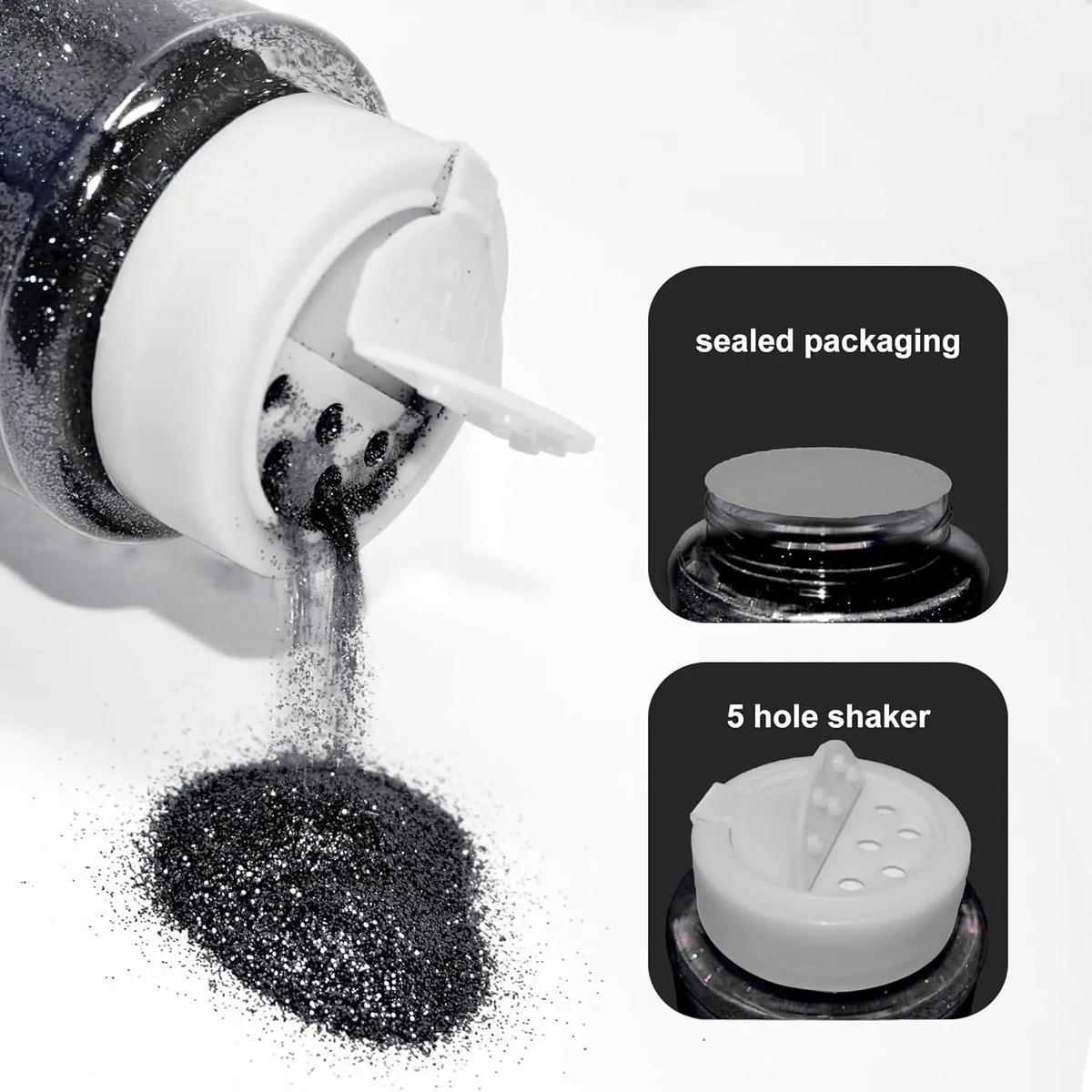 Glitter Craft De 450gr Negro Para Manualidades Y Decoración - Image 2