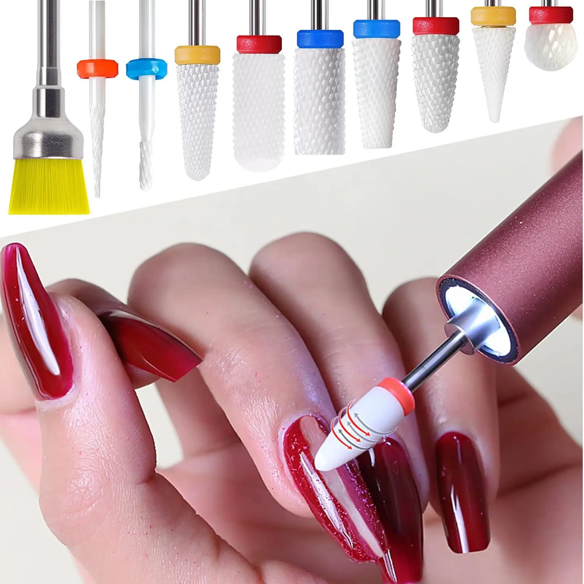Brocas De Uñas Cerámicas De 10 Piezas Para Manicura Y Pedicu - Image 2