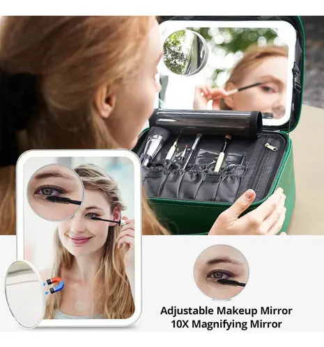 Maletín De Maquillaje Con Espejo Led Y Divididores Ajustable - Image 5