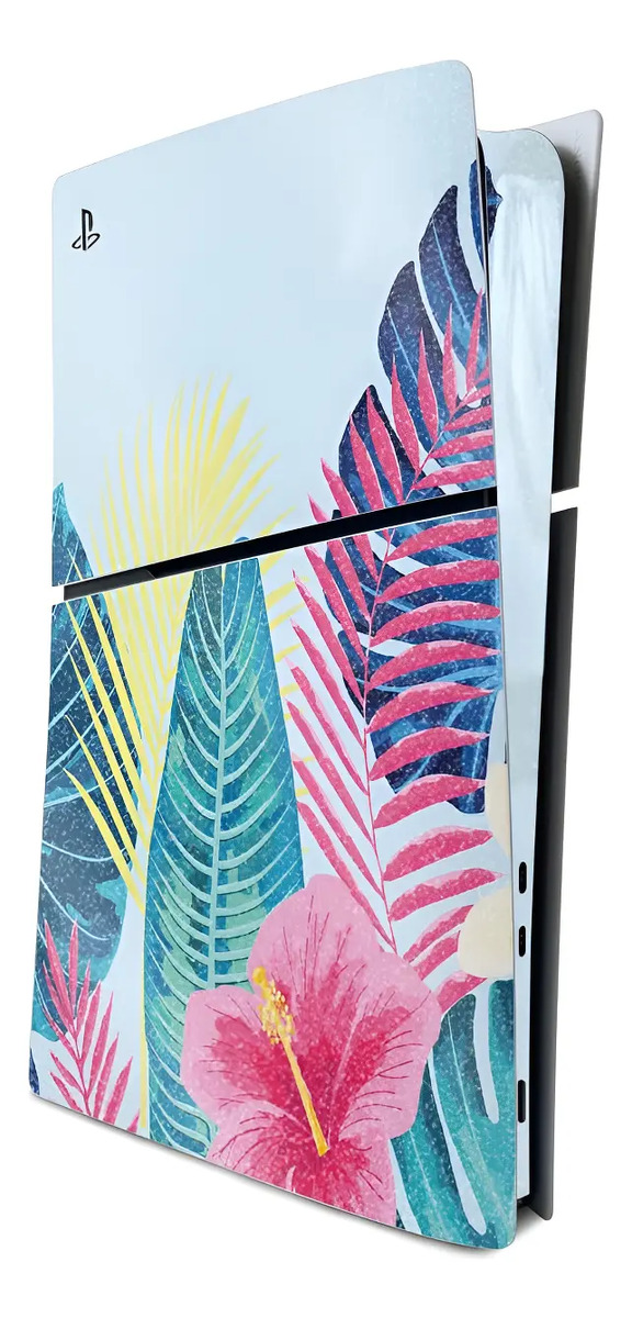 Protección Brillante Ps5 Slim Digital Con Diseño Floral Fáci