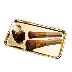 Bandeja Organizadora De Acero Inoxidable Oro Feyarl Para Joyería Maquillaje