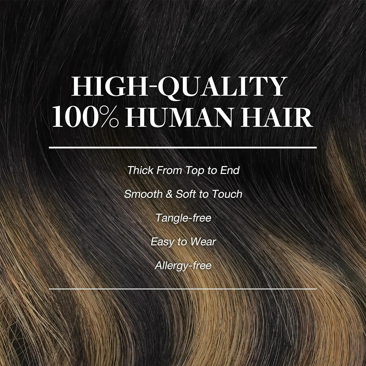 Cabello Clip Humano 150g 40cm Castaño Con Mechas - Image 5