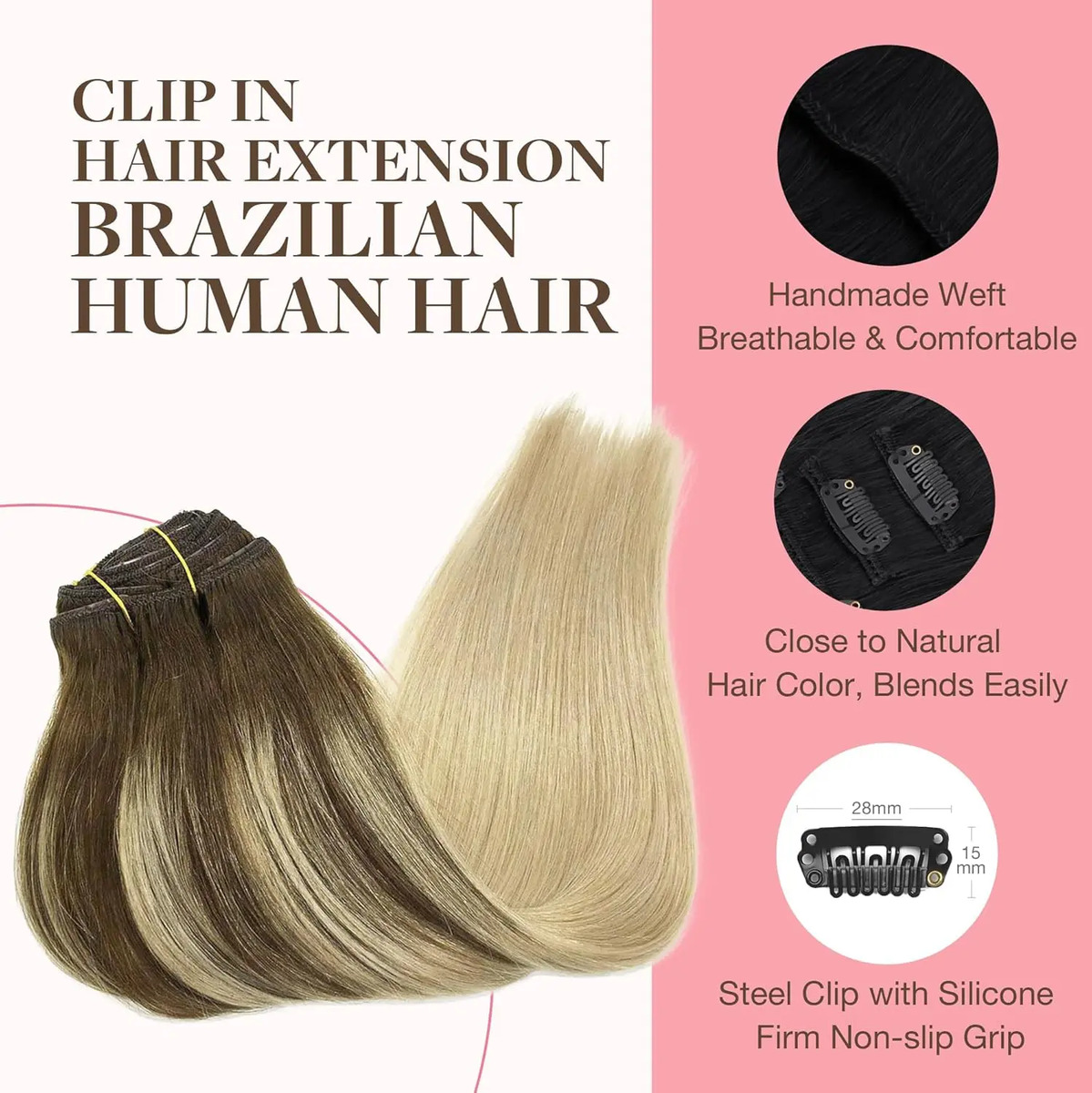 Extensiones De Cabello Humano Remy Marrón Chocolate - Image 3