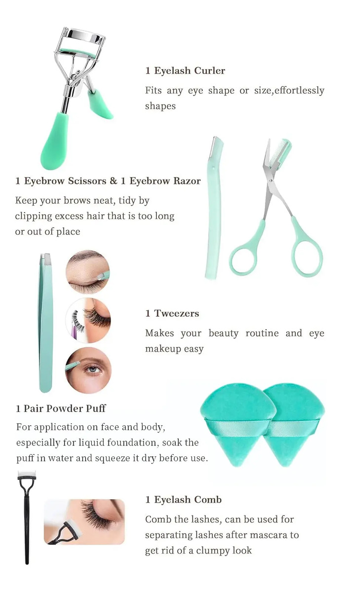 Pinceles De Maquillaje De 30 Piezas En Verde Incluye Pincel - Image 6