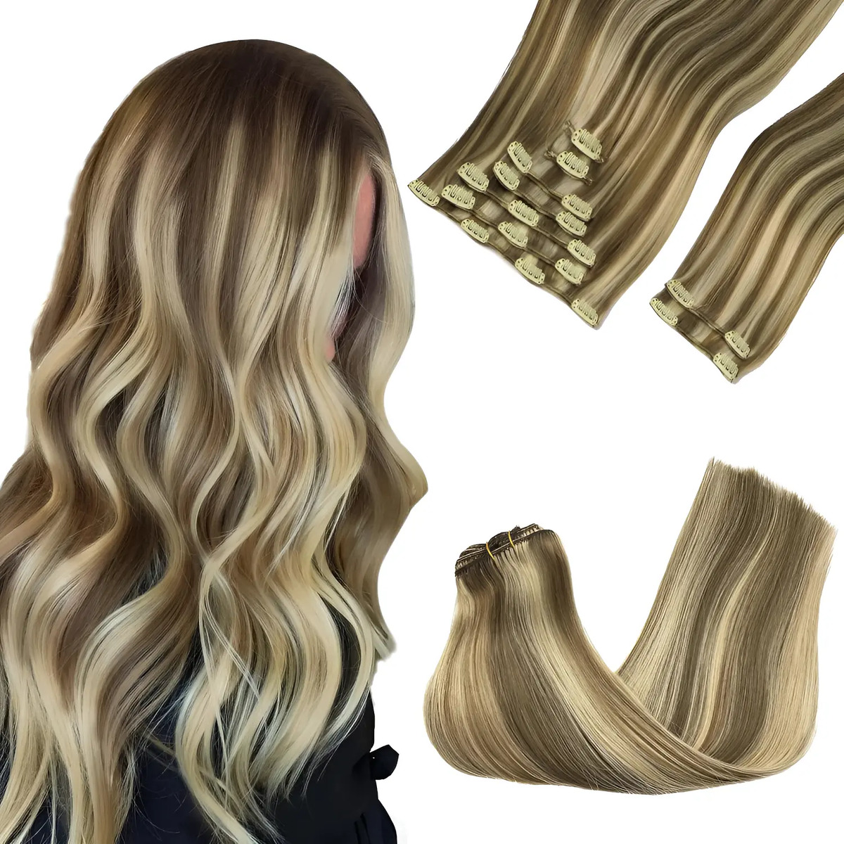 Extensiones De Cabello Remy 40cm Marrón Dorado