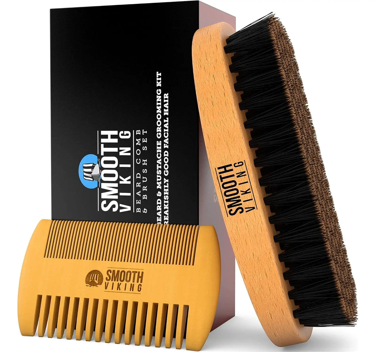 Cepillo De Barba Y Bigote Para Hombre - Con Cerdas De Jabalí Blanco