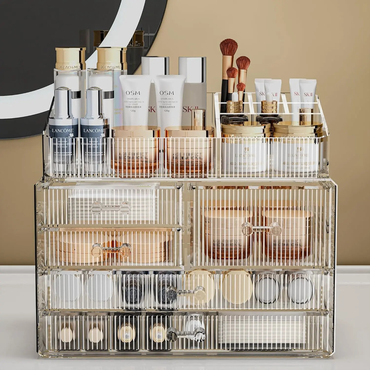 Organizador De Maquillaje Con Cajones Y Bandejas Para Bellez (2 Base, 3 Drawers) With Top - Image 3