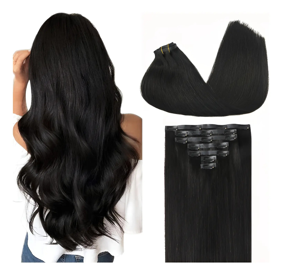 Extensiones Cabello Natural 55cm Negro