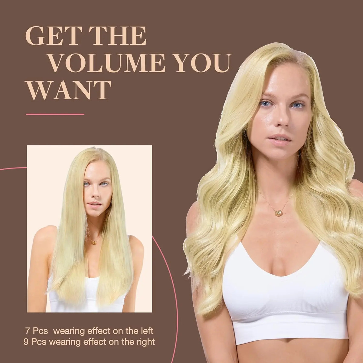 Extensiones De Cabello Humano Rubio Cenizo - Image 7