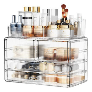 Organizador De Maquillaje Con 4 Cajones Y Espacio Para Joyer (2 Base, 2 Drawers) With Top